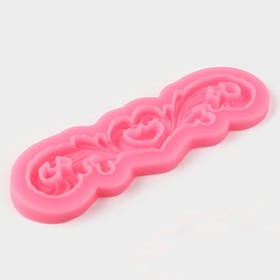 Молд для заливки «Узор», силикон, 18×6×0.5 см, розовый