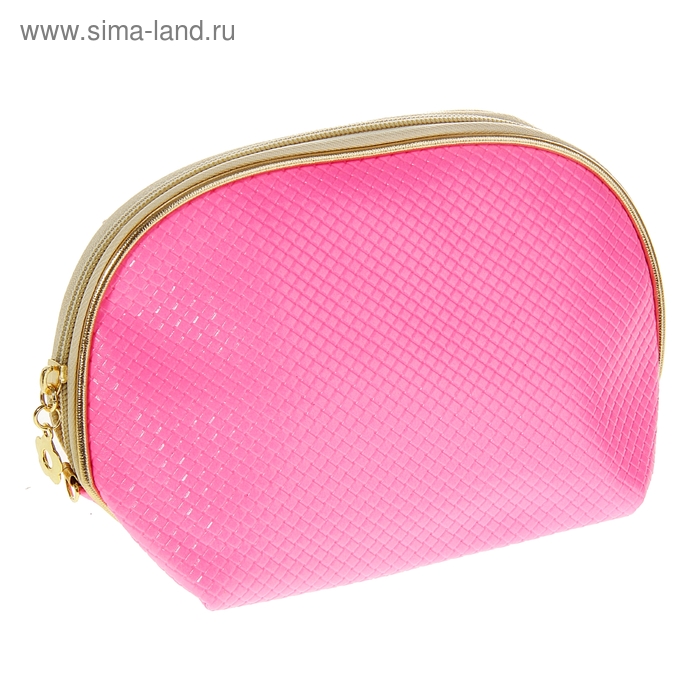 Косметичка-сумочка "Эффект" 1 отдел, на молнии, ручка, розовый - Фото 1