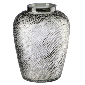 Декоративная ваза из дымчатого стекла, 16,5×16,5×22 см, цвет серый