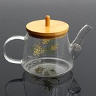Чайник стеклянный заварочный с бамбуковой крышкой «Нежная мимоза», 600 мл - Фото 3