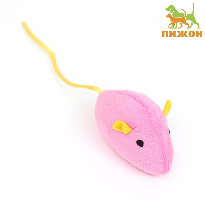 Игрушка для кошек "Мышь с кошачьей мятой", 5 см, розовая - Фото 1