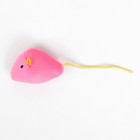 Игрушка для кошек "Мышь с кошачьей мятой", 5 см, розовая - Фото 3