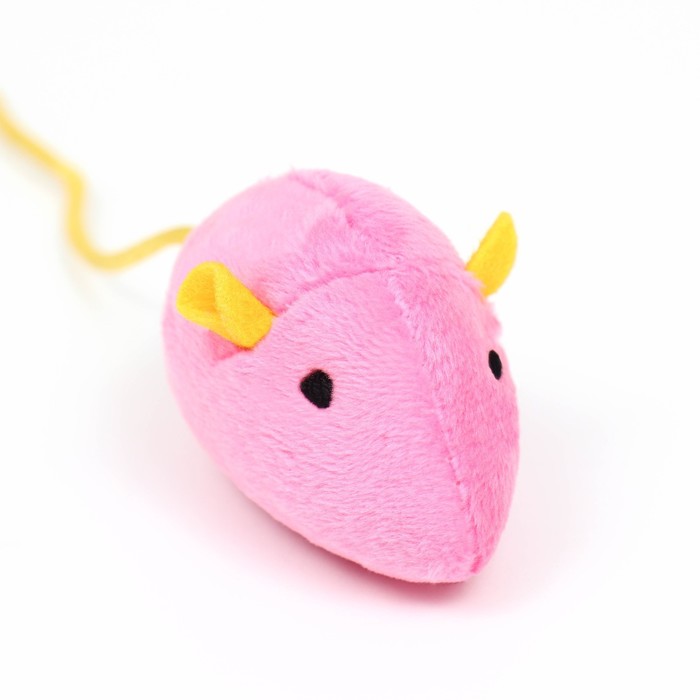 Игрушка для кошек "Мышь с кошачьей мятой", 5 см, розовая