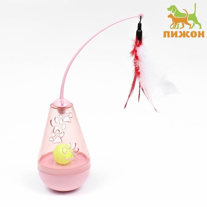 Игрушка-неваляшка для кошек «Мышь-фонтан», с отверстиями для лакомства и бубенчиком - Фото 1