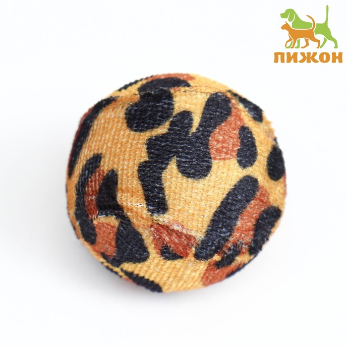 Мяч текстильный "Леопард", 4 см, микс цветов - Фото 1