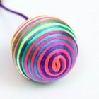Мяч текстильный "Полосатик с хвостиком", 5,5 см, микс цветов - фото 8523411