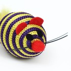 Шарик-мышь из текстиля с перьями, 4,2 см, фиолетовая - фото 8523424