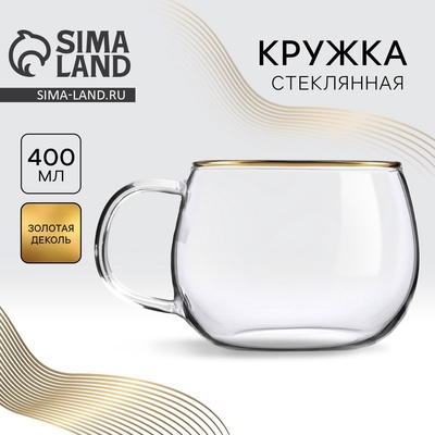 Кружка стеклянная «Геометрия», 400 мл