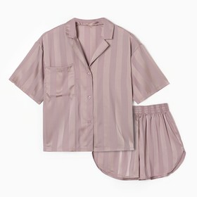 Пижама женская (рубашка и шорты) KAFTAN "Полоса" р.40-42, розовый