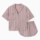 Пижама женская (рубашка и шорты) KAFTAN "Полоса" размер 44-46, розовый - Фото 7