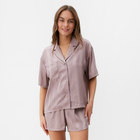 Пижама женская (рубашка и шорты) KAFTAN "Полоса" размер 44-46, розовый - Фото 1