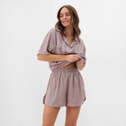 Пижама женская (рубашка и шорты) KAFTAN "Полоса" размер 44-46, розовый - Фото 3