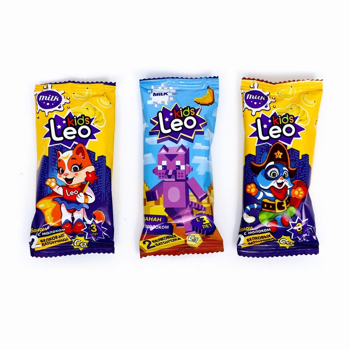 

Батончик белковый LeoKids с молоком, бананом и кальцием, 25 г