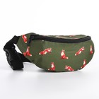 Набор 2 в 1, рюкзак с карманом "Лисы", поясная сумка, цвет зеленый - фото 23423166