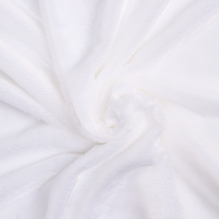 Лоскут c мехом на трикотажной основе, белый, 100 × 165 см, 100% п/э - Фото 1