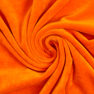 Лоскут, плюш на трикотажной основе, оранжевый, 100 × 160 см, 100% п/э