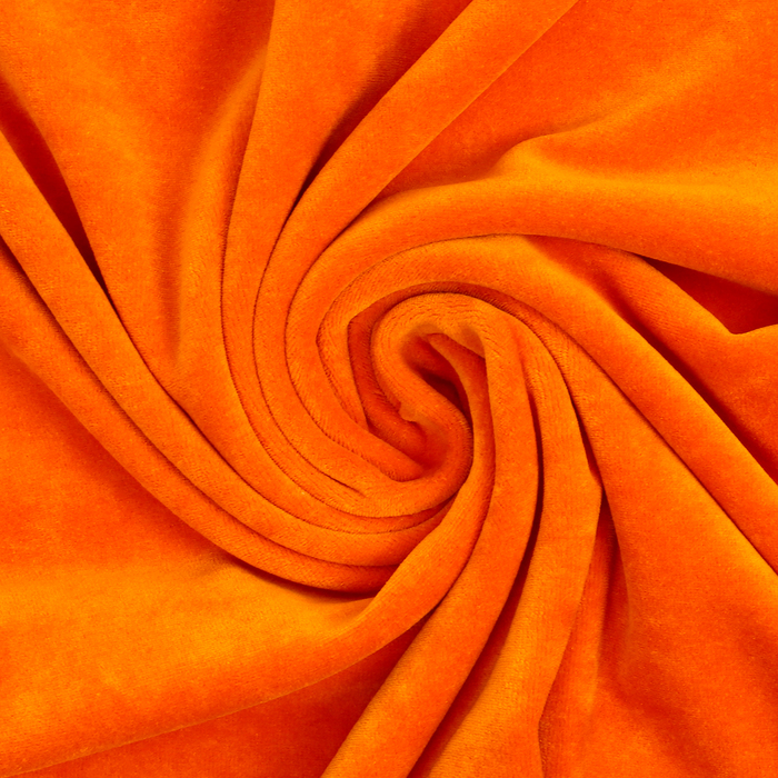 Лоскут, плюш на трикотажной основе, оранжевый, 100 × 160 см, 100% п/э - Фото 1