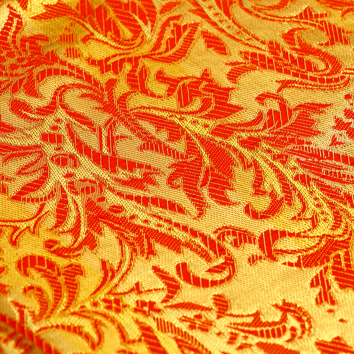 Лоскут «Парча», красный с золотыми узорами, 50 × 50 см - Фото 1