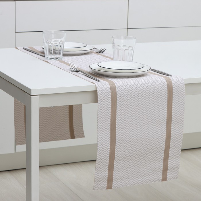 Дорожка на стол Magistro «Рона», 30×150 см, цвет белый