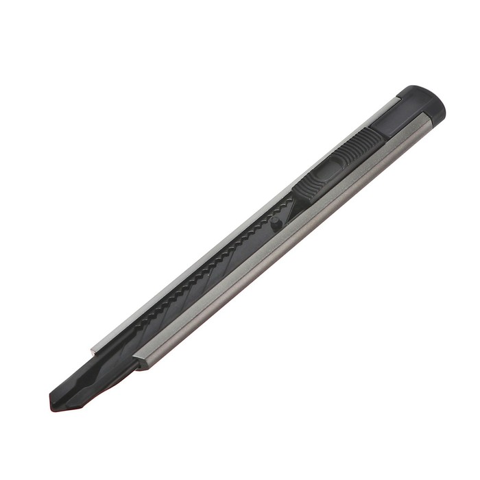 Нож канцелярский 9мм металл + лезвие 5 штук черных
