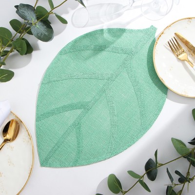 Салфетка сервировочная «Доляна. Листочки», светло-зелёная, 30×45 см