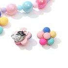 Набор детский «Выбражулька» 4 предмета: клипсы, бусы, браслет, кольцо, цветочек, цветной - Фото 3