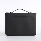 Папка для документов, с ручкой, формат А5, 18×1.5×25 см, чёрная - Фото 5