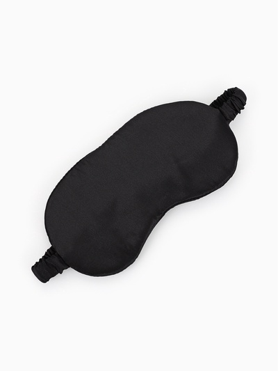 Маска для сна «ШЁЛК», 19 × 10 см, резинка одинарная, цвет чёрный