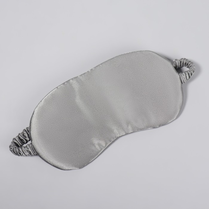 Маска для сна «ШЁЛК», 19 × 10 см, резинка одинарная, цвет серый