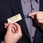 Бейдж горизонтальный, внешний размер 77×34 мм, внутренний размер 75×32 мм, на магните - Фото 2