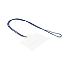 Бейдж горизонтальный, внешний размер 94×80 мм, внутренний размер 87×54 мм, на синем шнурке 40 см - Фото 3