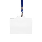 Бейдж горизонтальный, внешний размер 94×80 мм, внутренний размер 87×54 мм, на синем шнурке 40 см - Фото 4