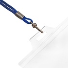 Бейдж горизонтальный, внешний размер 94×80 мм, внутренний размер 87×54 мм, на синем шнурке 40 см - Фото 5