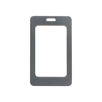 Бейдж вертикальный Calligrata, без держателя, внешний размер 101×67 мм, внутренний размер 85×54 мм, пластик, софт-тач, серый