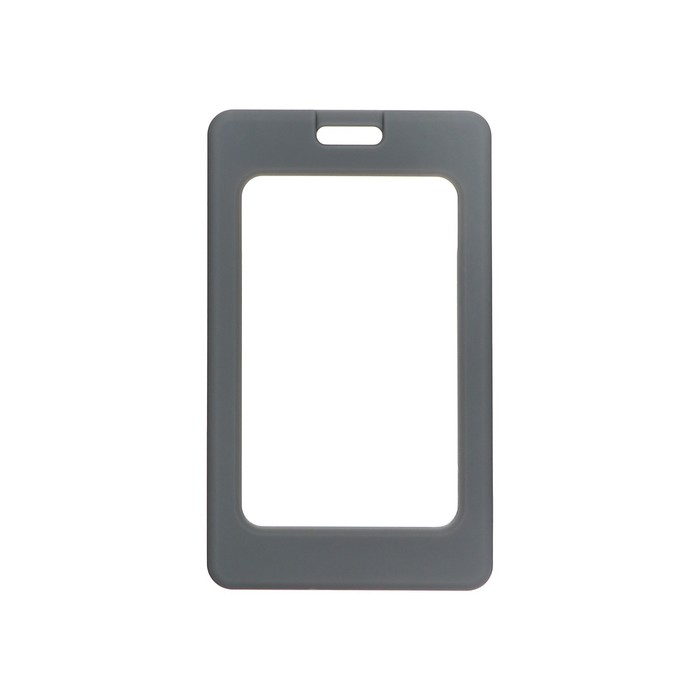 Бейдж вертикальный Calligrata, без держателя, внешний размер 101×67 мм, внутренний размер 85×54 мм, пластик, софт-тач, серый