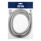 Душевой шланг ZEIN Z51PS, 200 см, цинковые гайки 1/2", пластиковая втулка, нерж. сталь, хром - Фото 5