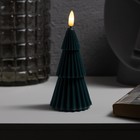 Светодиодная свеча «Ёлка зелёная» 7 × 15.5 × 7 см, воск, батарейка CR2032, свечение тёплое белое - Фото 3