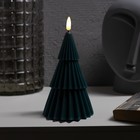 Светодиодная свеча «Ёлка зелёная» 10 × 18.5 × 10 см, воск, батарейка CR2032, свечение тёплое белое - Фото 3