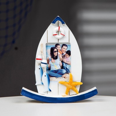 Фоторамка для фотографий настольная «Лодка», дерево, 18×15 см