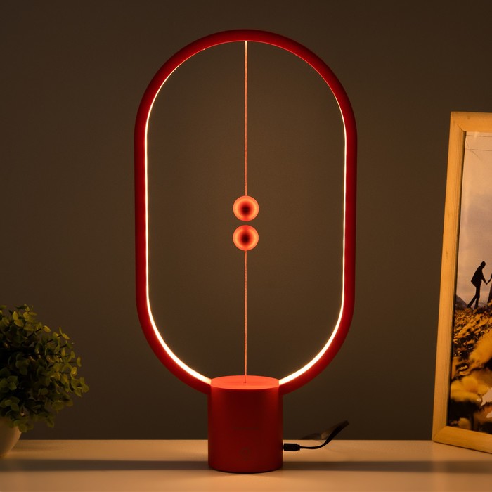 Настольная лампа "Баланс" LED 3Вт 4000К красный 20х7х40см RISALUX - фото 1909434137