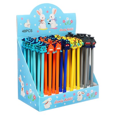 Ручка-прикол Calligrata «Пиксели», чёрный стержень, гелевая, МИКС