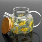 Чайник заварочный с бамбуковой крышкой «Нежная мимоза», 1000 мл - Фото 2