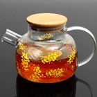 Чайник заварочный с бамбуковой крышкой «Нежная мимоза», 1000 мл - Фото 4