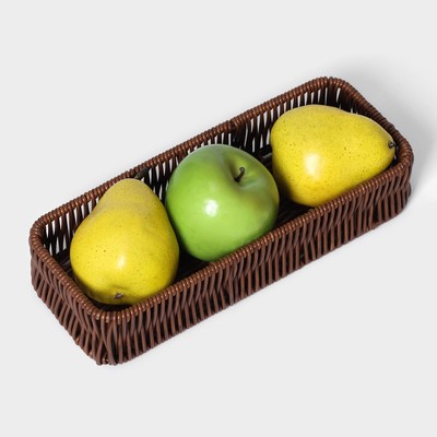 Корзинка для подачи Доляна «Огайо» 27×10×5 см, прямоугольная, коричневая