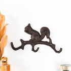 Крючки настенные чугун «Белочка», 21×12×3 см - Фото 1
