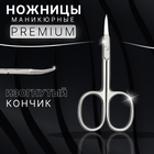 Ножницы маникюрные «Premium», загнутые, узкие, 9,5 см, на блистере, цвет серебристый - фото 301073338