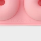 Форма для выпечки Доляна «Пончик», силикон, 26×18×2.5 см, 6 ячеек (d=7 см), розовая - Фото 6