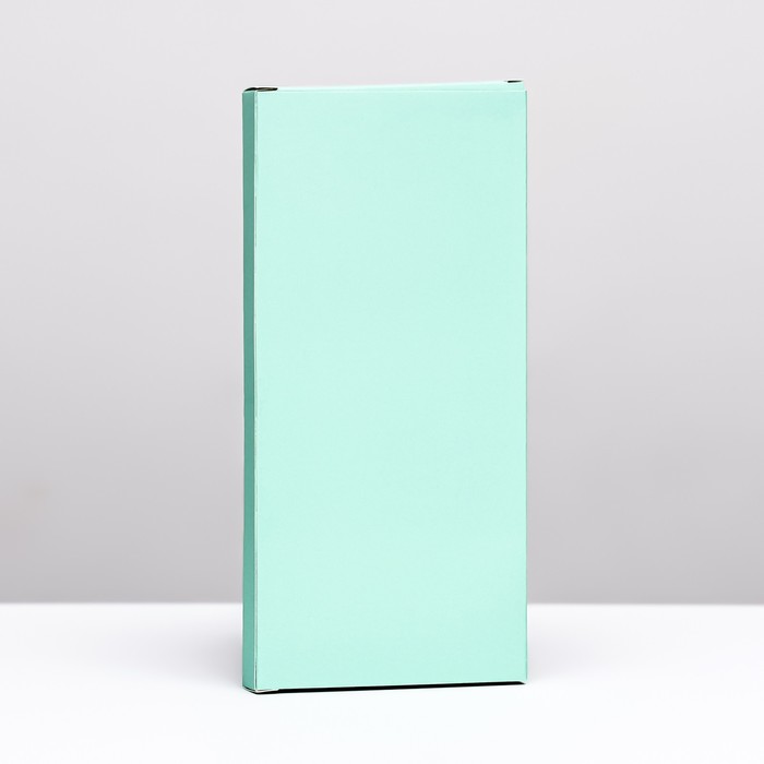 Подарочная коробка под плитку шоколада, с окном , зеленая (мятная), 17 х 8 х 1,4 см