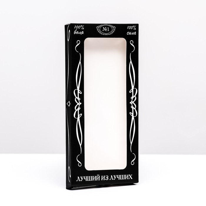 Подарочная коробка под плитку шоколада, с окном «Настоящему мужчине», 17×8×1.4 см - Фото 1