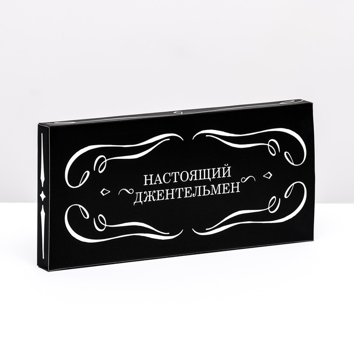 Подарочная коробка под плитку шоколада, с окном "Настоящему мужчине", 17 х 8 х 1,4 см